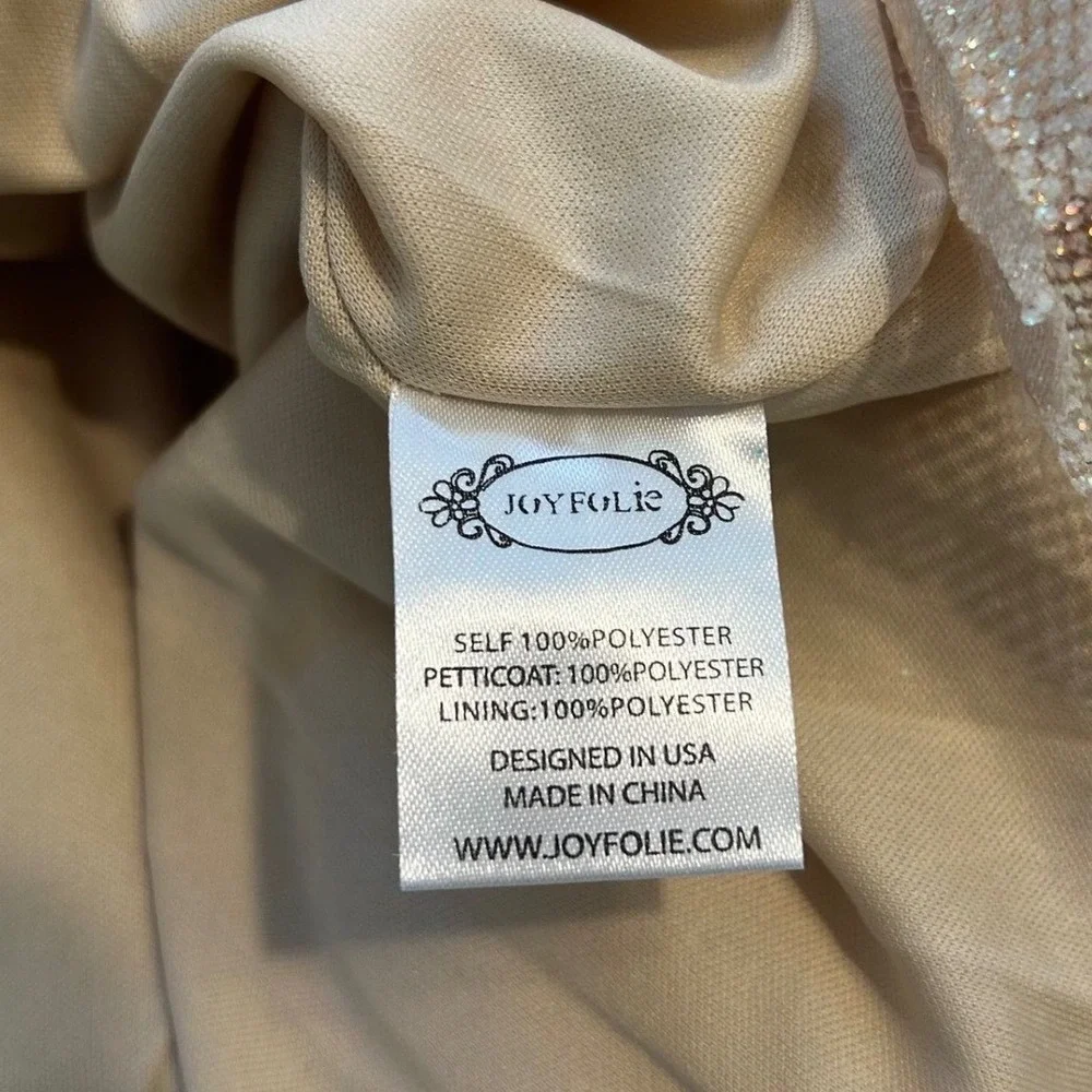 Joyfolie High Low Dress Kids 10 Champagne Gold Glitter Tiered‎ Tulle NWT
